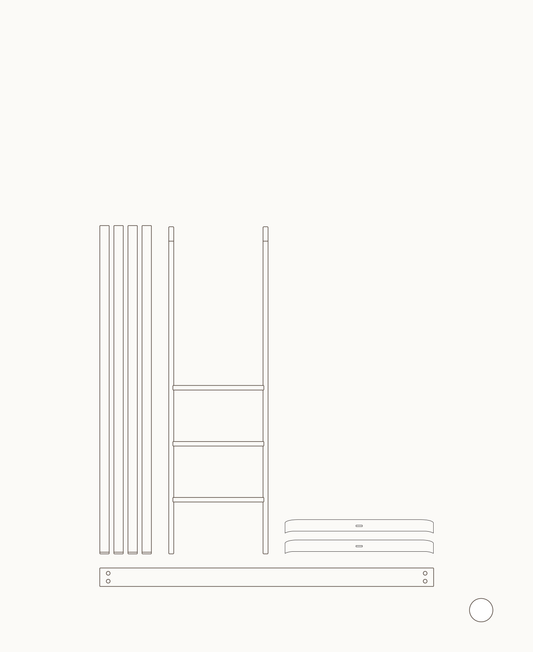 Lit bébé Mini+ avec kit junior pour lit mezzanine bas, blanc