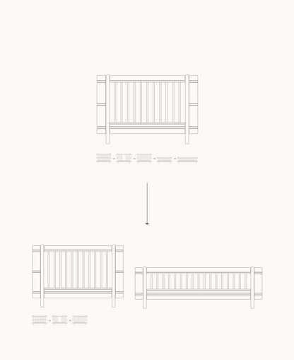 Kit frère/sœur Mini+ (pièces supplémentaires pour lit bébé Mini+, y compris kit junior, chêne)