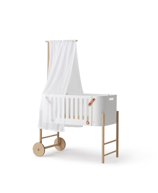 Baldaquin de lit cododo en bois, blanc
