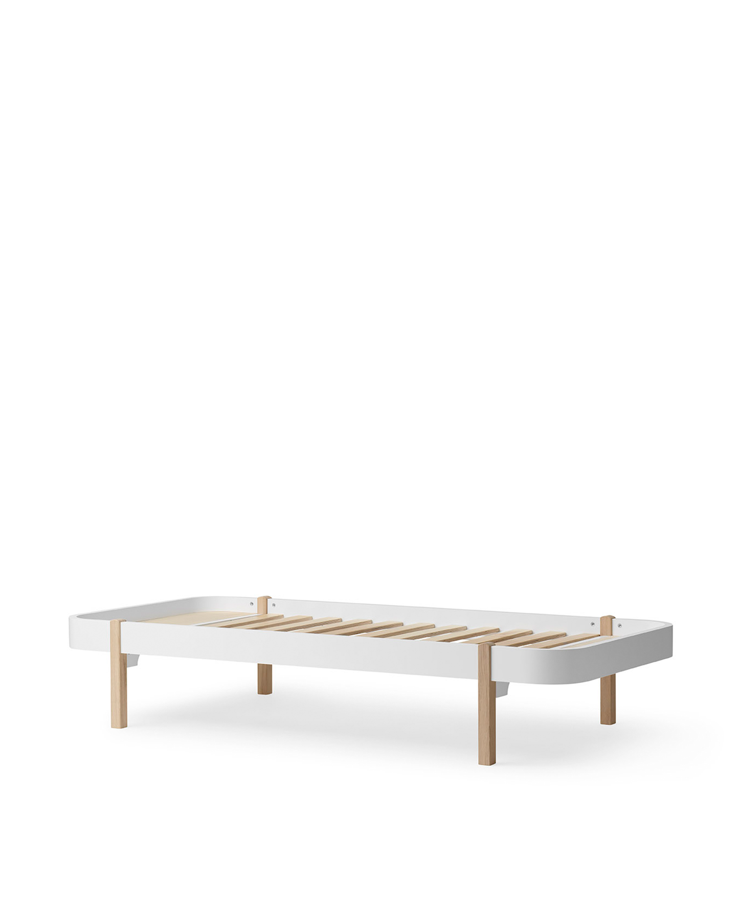 Lit transat en bois 90, blanc/chêne