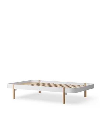 Lit transat en bois 120, blanc/chêne