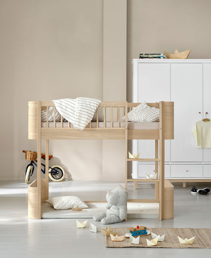 Lit mezzanine bas Wood Mini+, chêne