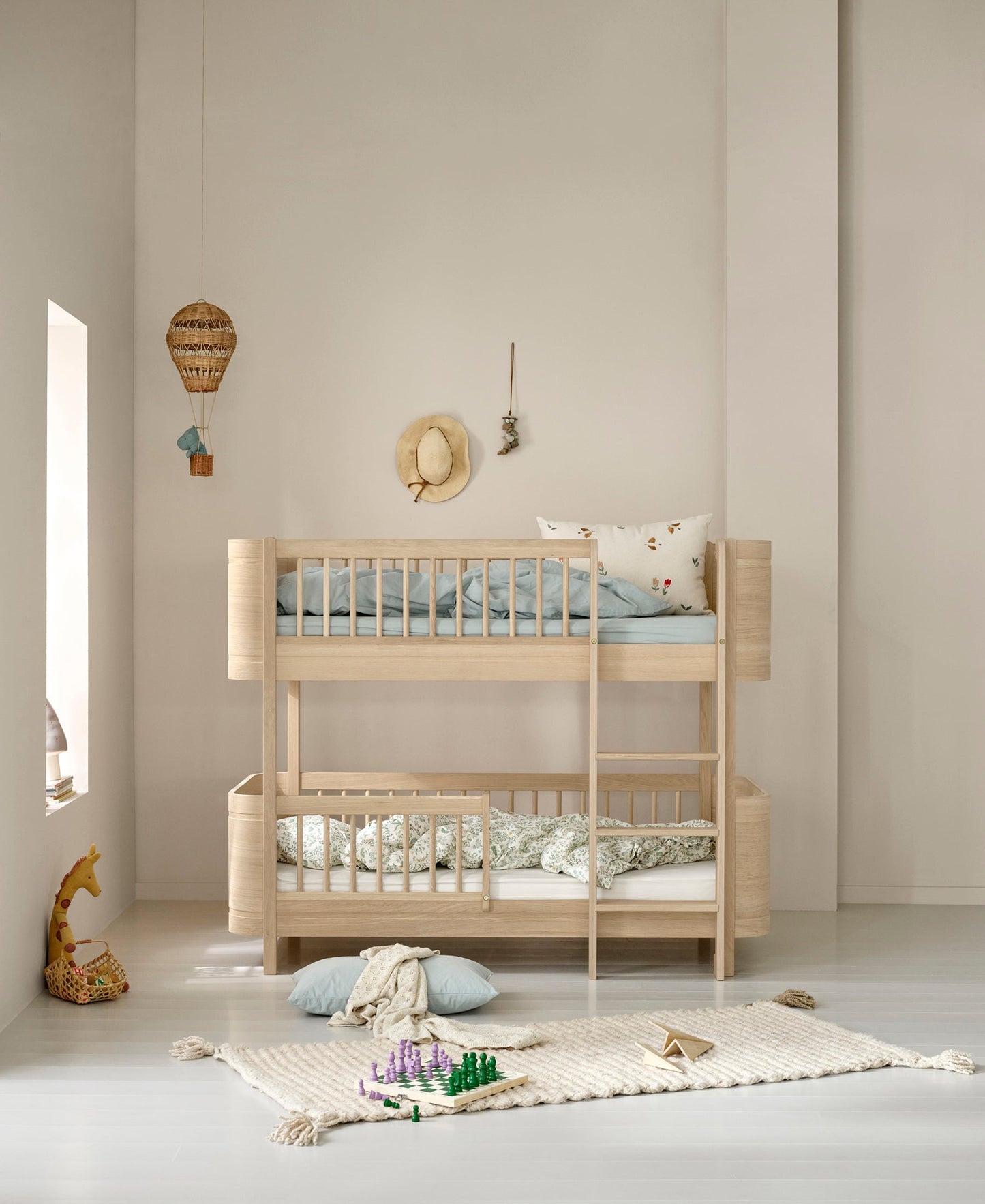 Lit superposé bas Wood Mini+, chêne