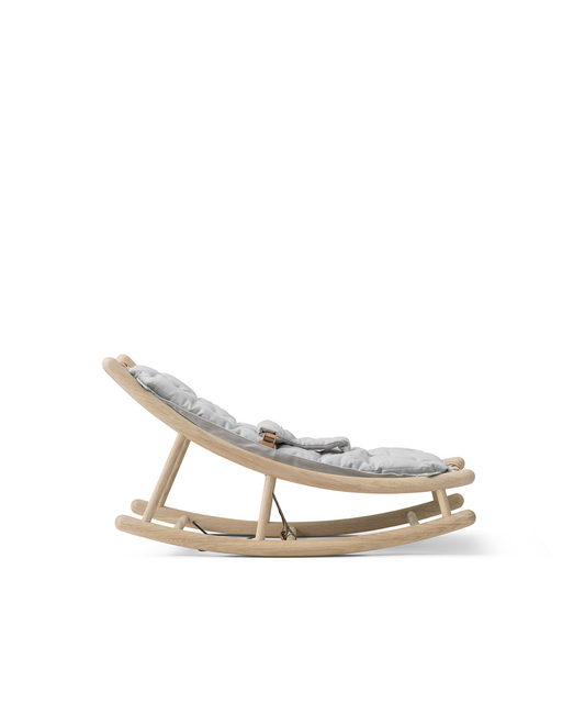 Transat en bois pour bébé et enfant en bas âge, chêne/gris