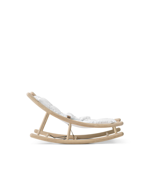 Transat en bois pour bébé et tout-petit, chêne/blanc