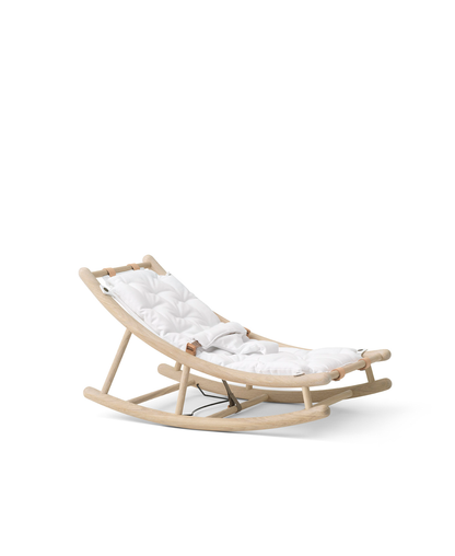 Transat en bois pour bébé et tout-petit, chêne/blanc