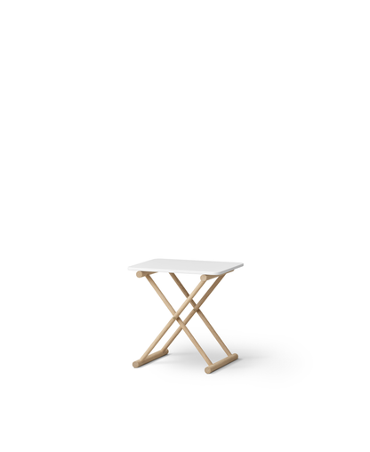 Table de lit de camp, haute, blanc/chêne