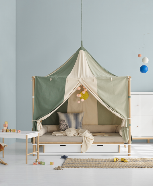 Auvent de lit de camp Circus, vert/non teint