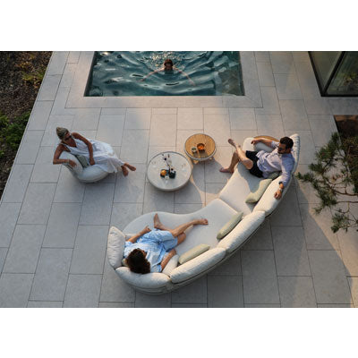 SunWeave Cloud 2 places Curve avec table en teck (coussins inclus)
