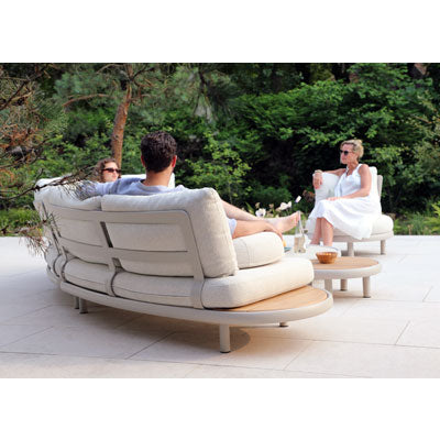 SunWeave Cloud 2 places Curve avec table en teck (coussins inclus)