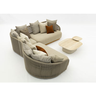 Chaise longue gauche SunWeave Wave (coussins inclus - 8 pièces)