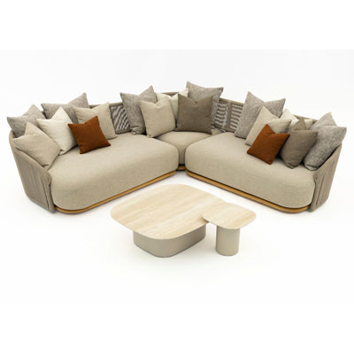 Chaise longue gauche SunWeave Wave (coussins inclus - 8 pièces)