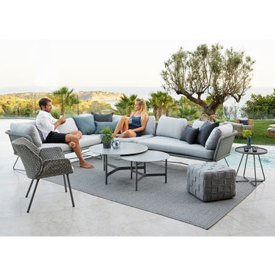 Table basse Twist Cane-Line Medium (cadre en aluminium)