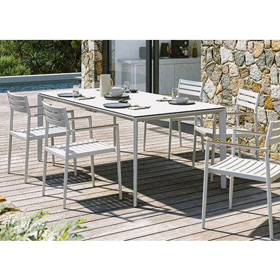 Table rectangulaire Vineko Costa 160 cm (plateau en aluminium)