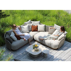 Chaise longue droite SunWeave Wave (coussins inclus - 8 pièces)