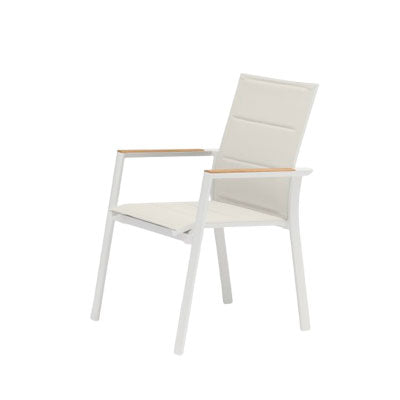 Fauteuil rembourré SunWeave Como (accoudoirs en teck)